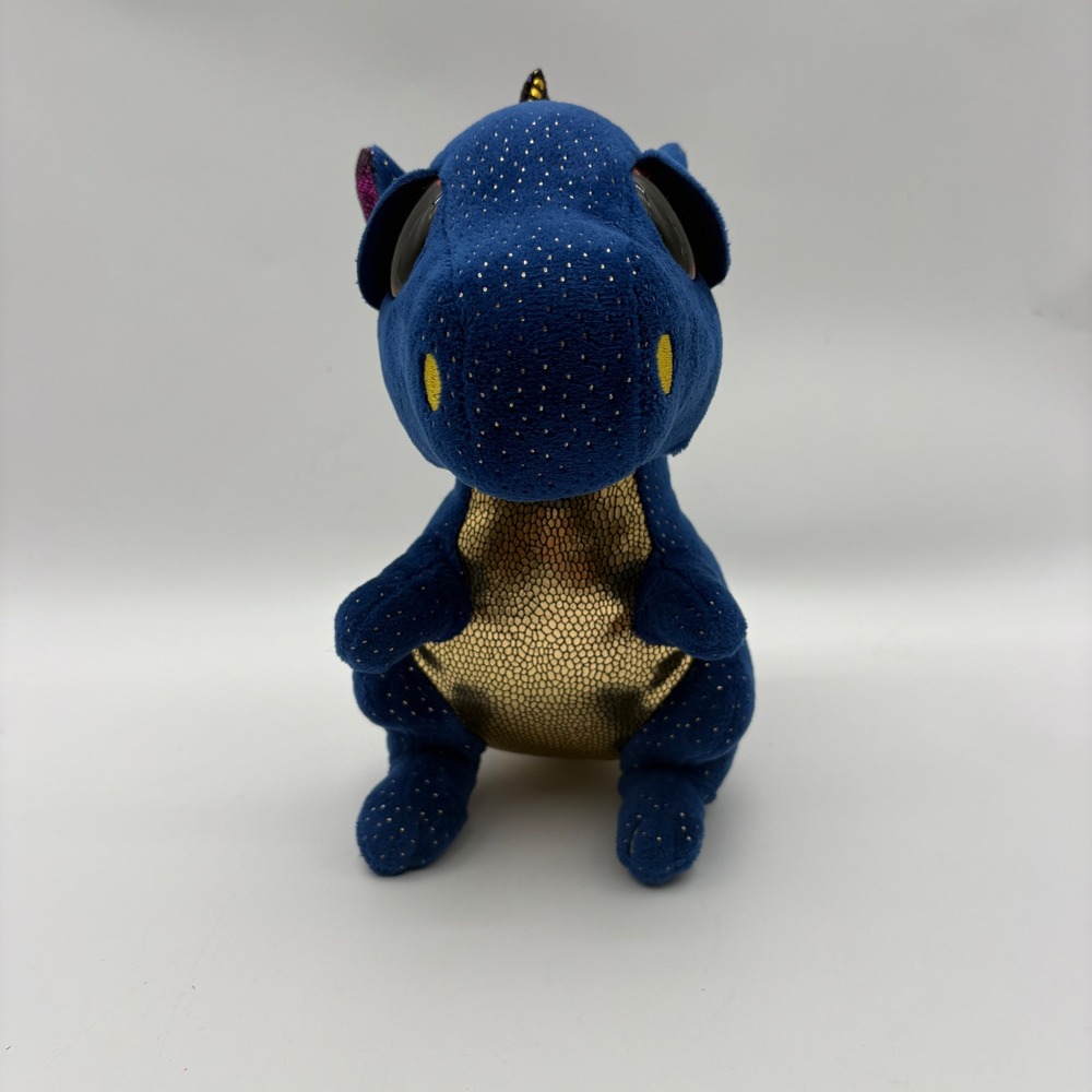 Ty Beanie Boos Saffire Blue Dragon Plush Gold Glitter Eyes 2020 No Hang Tag